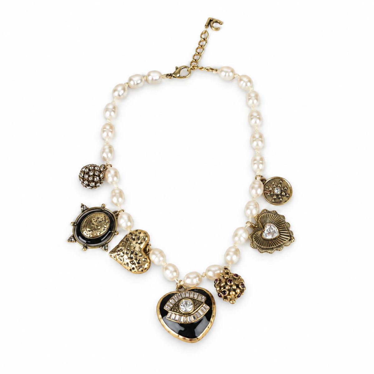 Lola Casademunt halsband, gold – vita pärlor - Modevillan