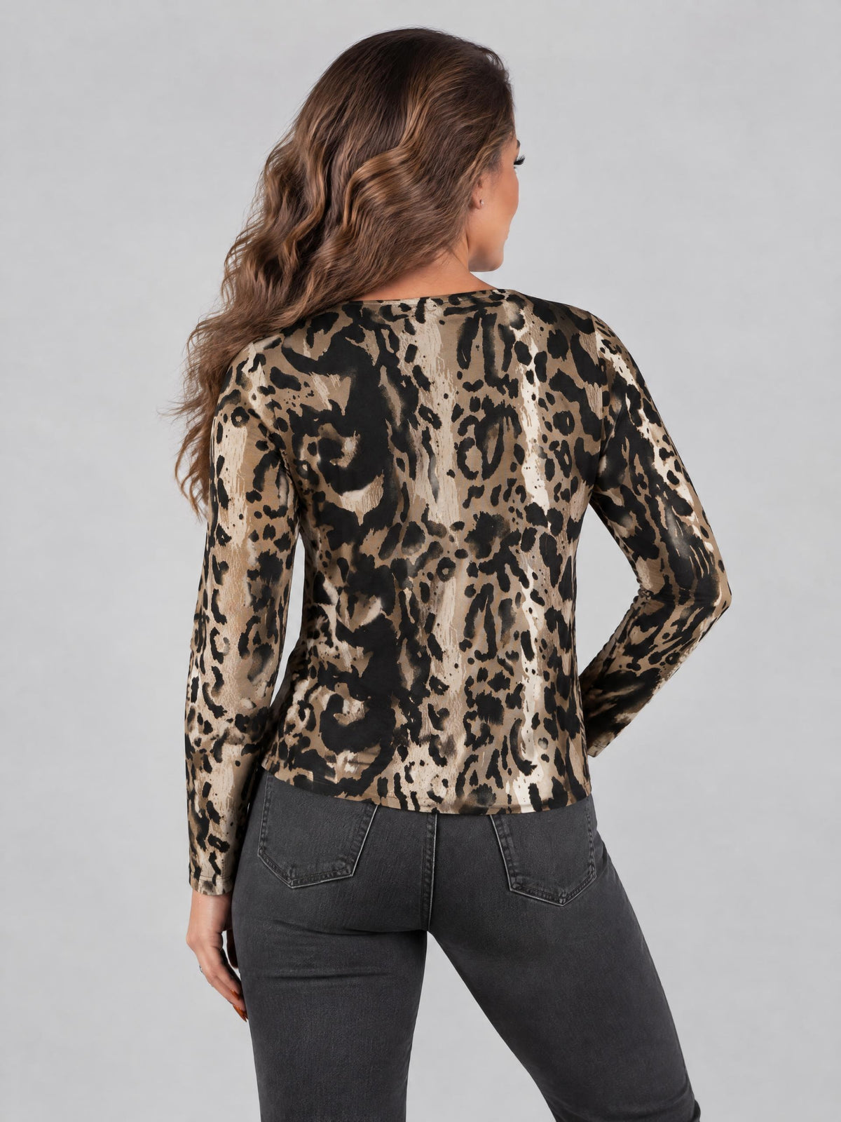 Micha topp, animalprint – elastisk resår nedtill - Modevillan