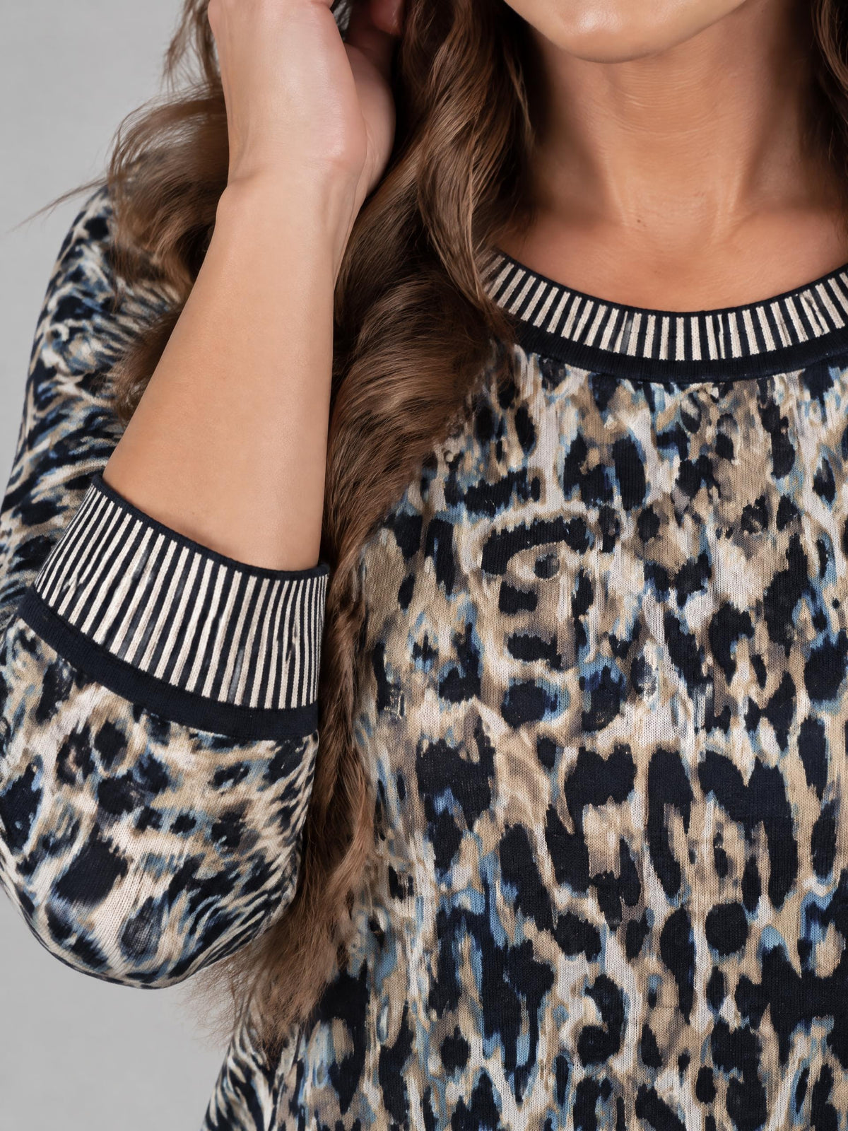 Betty Barclay topp, blue multi – randiga detaljer - Modevillan