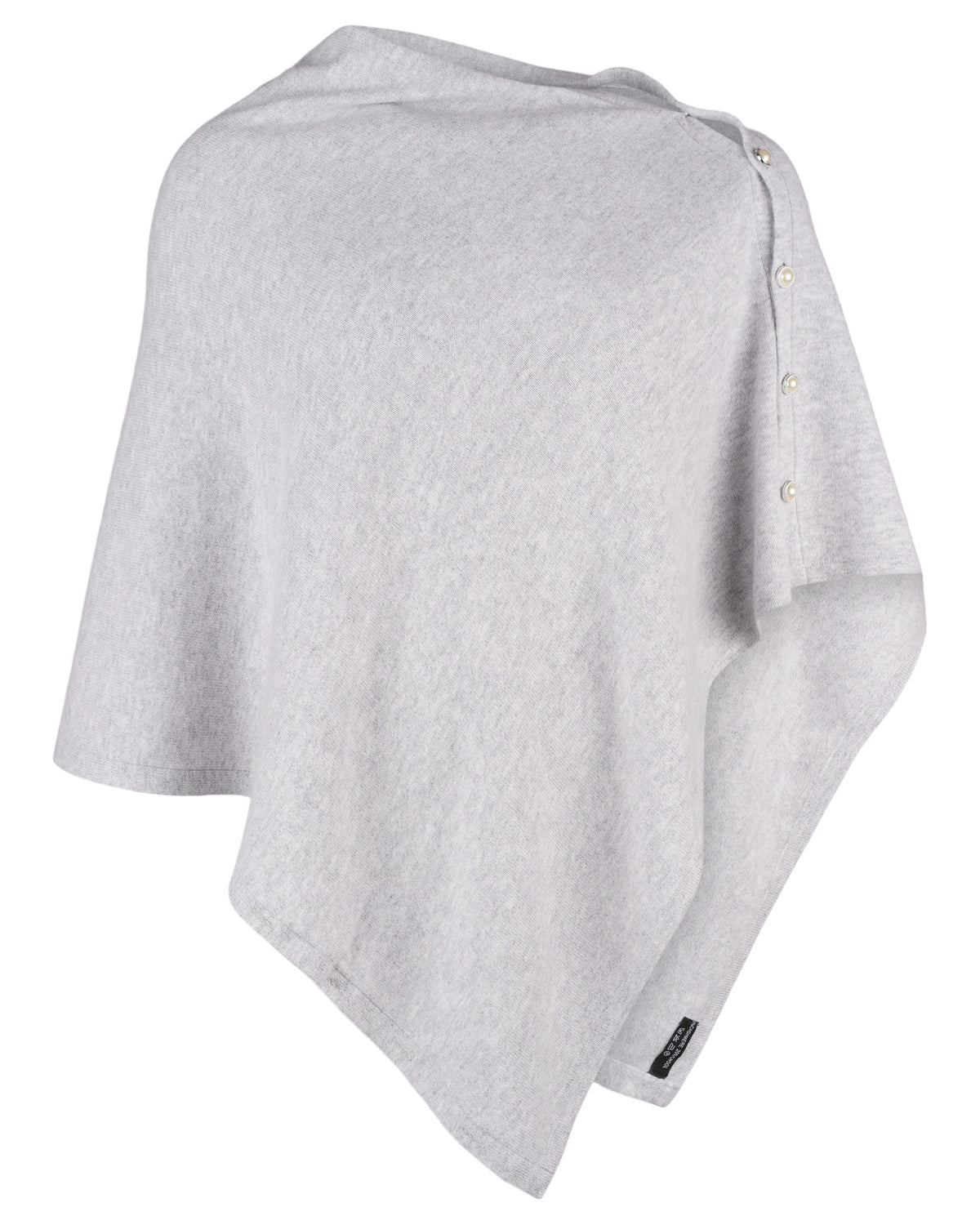 Made by Ester poncho, silver grey melange – melerat garn - Modevillan