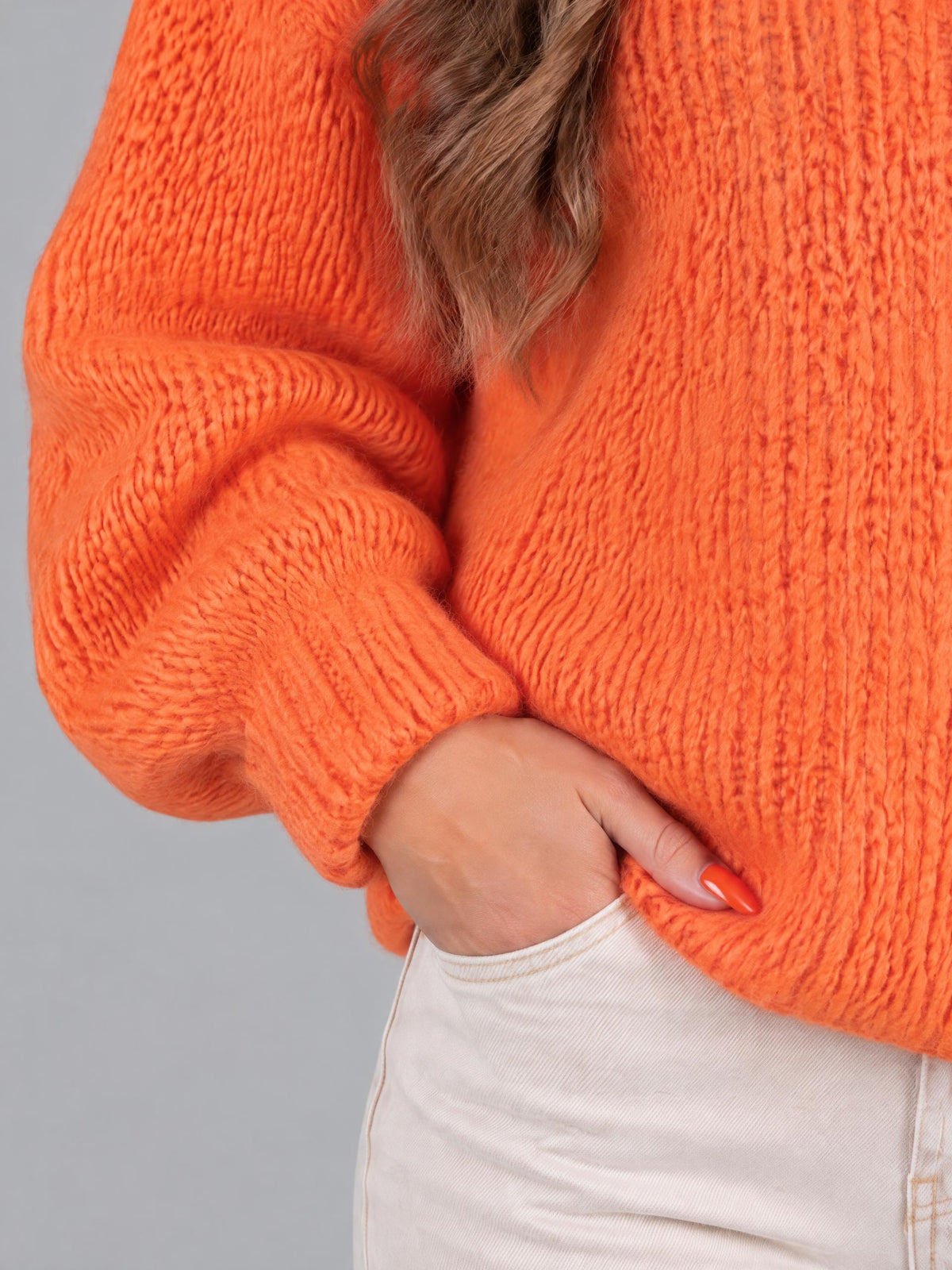 Catnoir tröja, bright orange – glittertråd - Modevillan