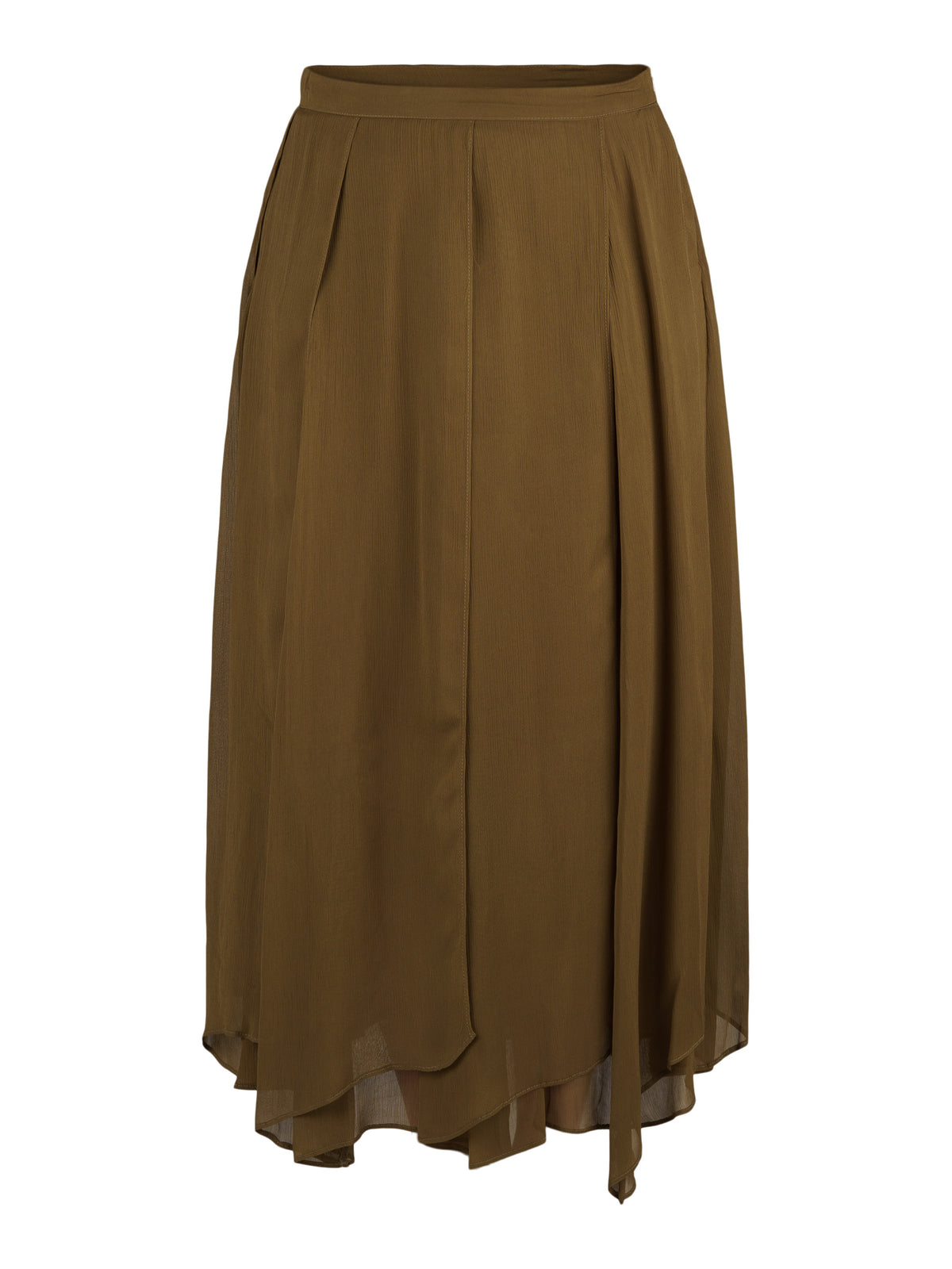 Marella kjol, green – asymmetriskt fall - Modevillan