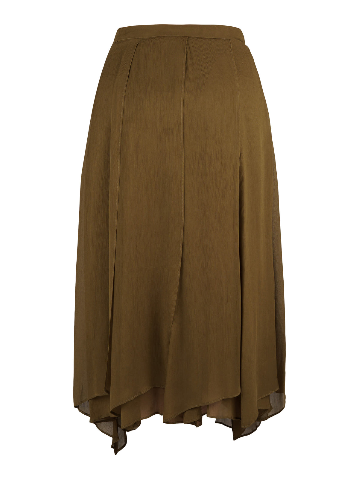 Marella kjol, green – asymmetriskt fall - Modevillan