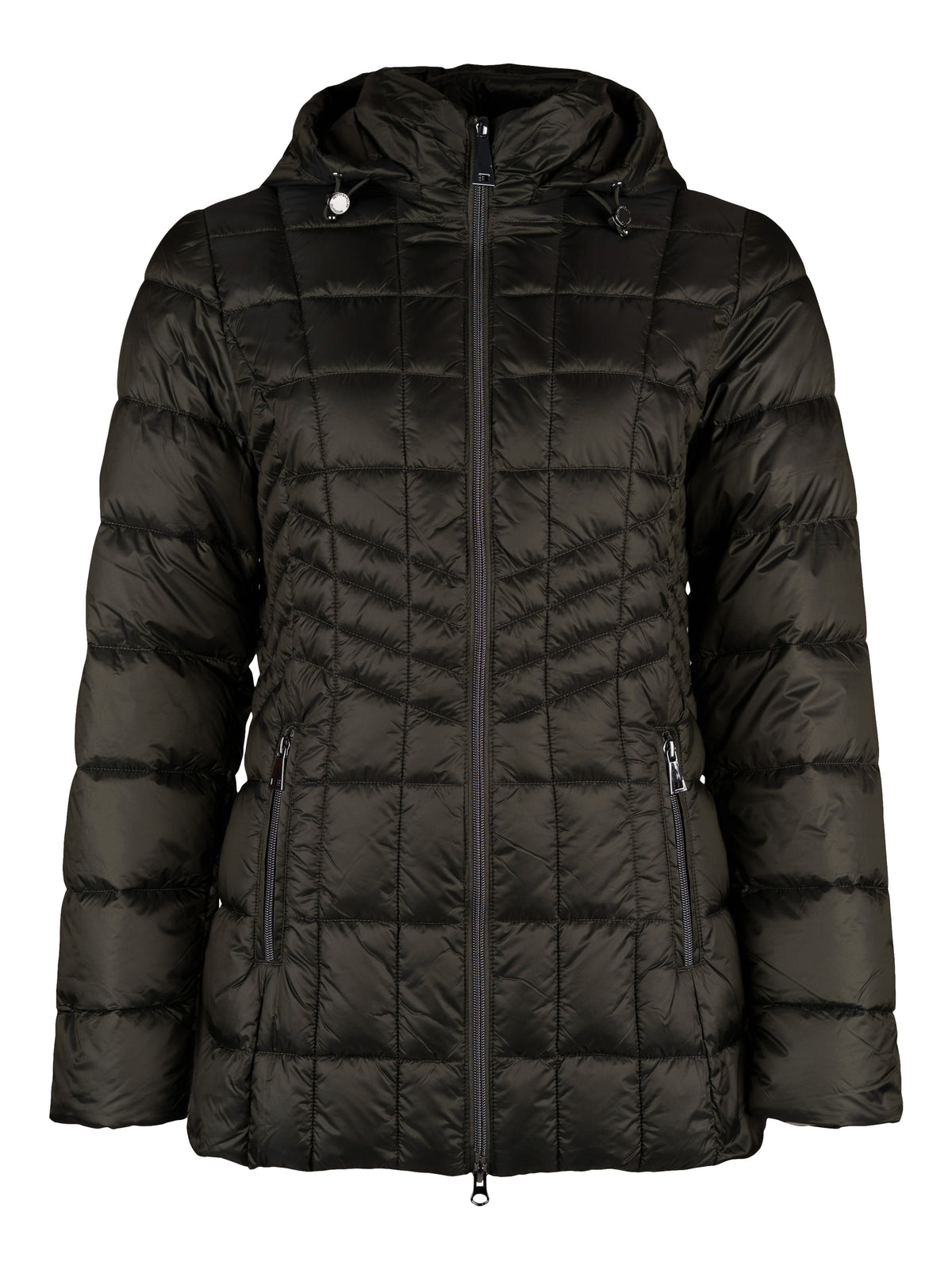 Betty Barclay jacka, olive green – avtagbar huva - Modevillan