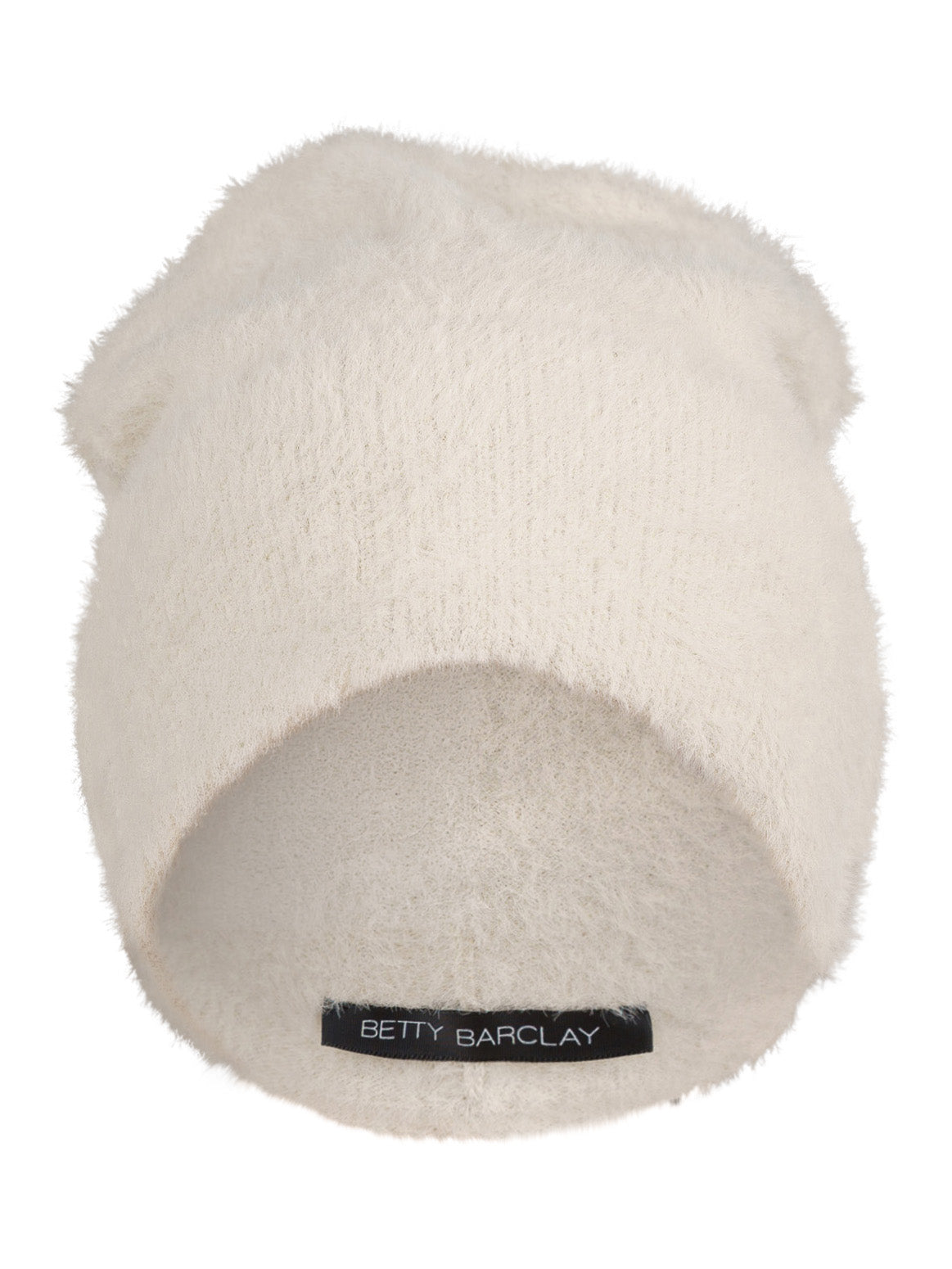 Betty Barclay mössa, pastel sand – stickad i fluffigt garn - Modevillan