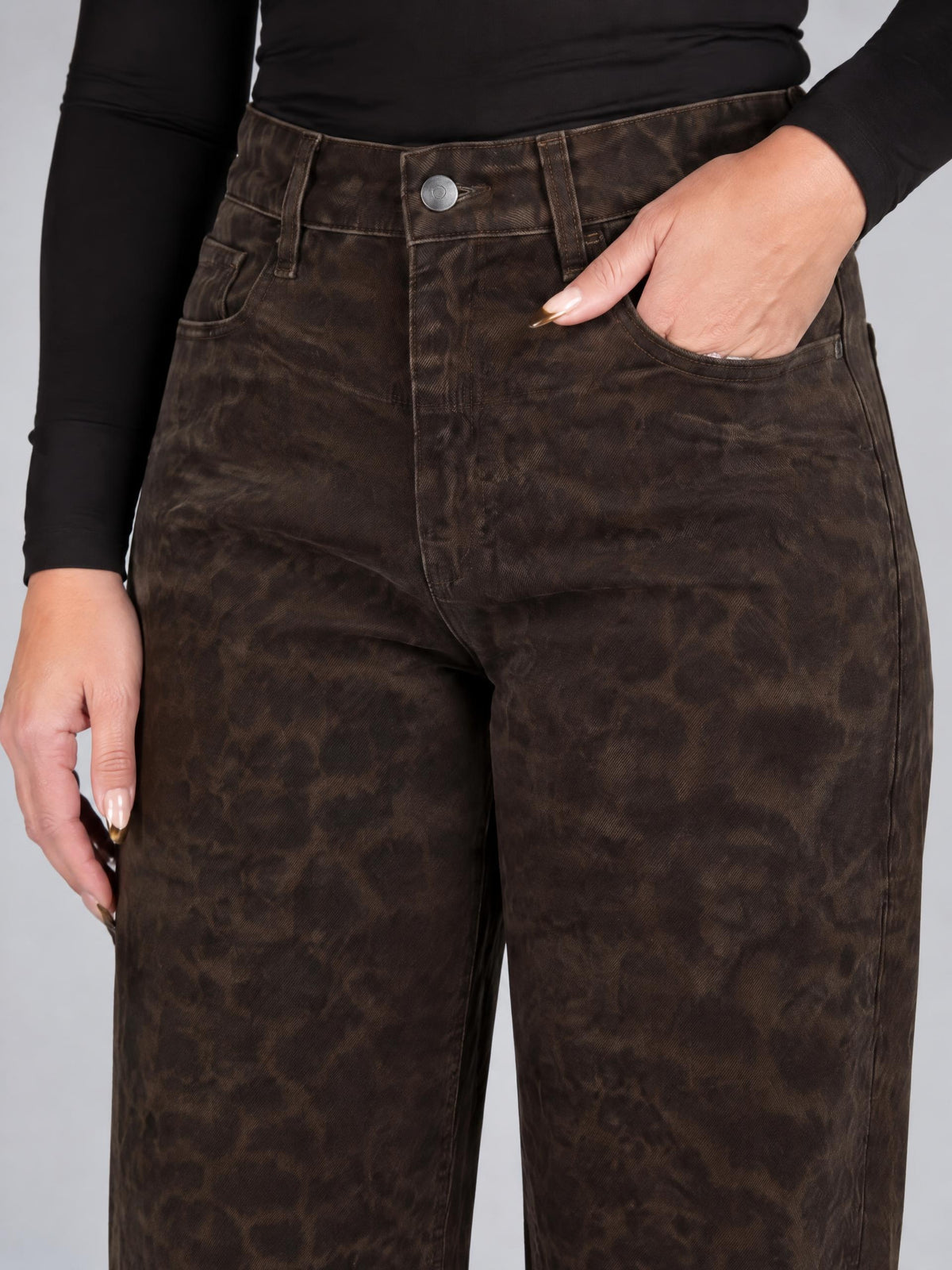 Cambio byxa ornella twisted, leo print – manchestertyg - Modevillan