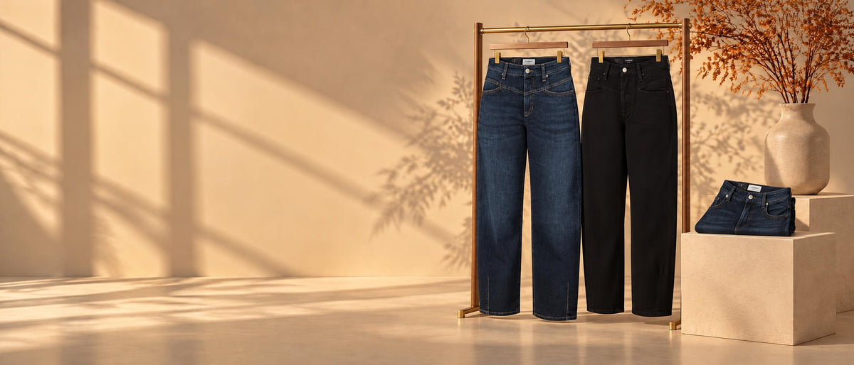 Jeans på klädstång