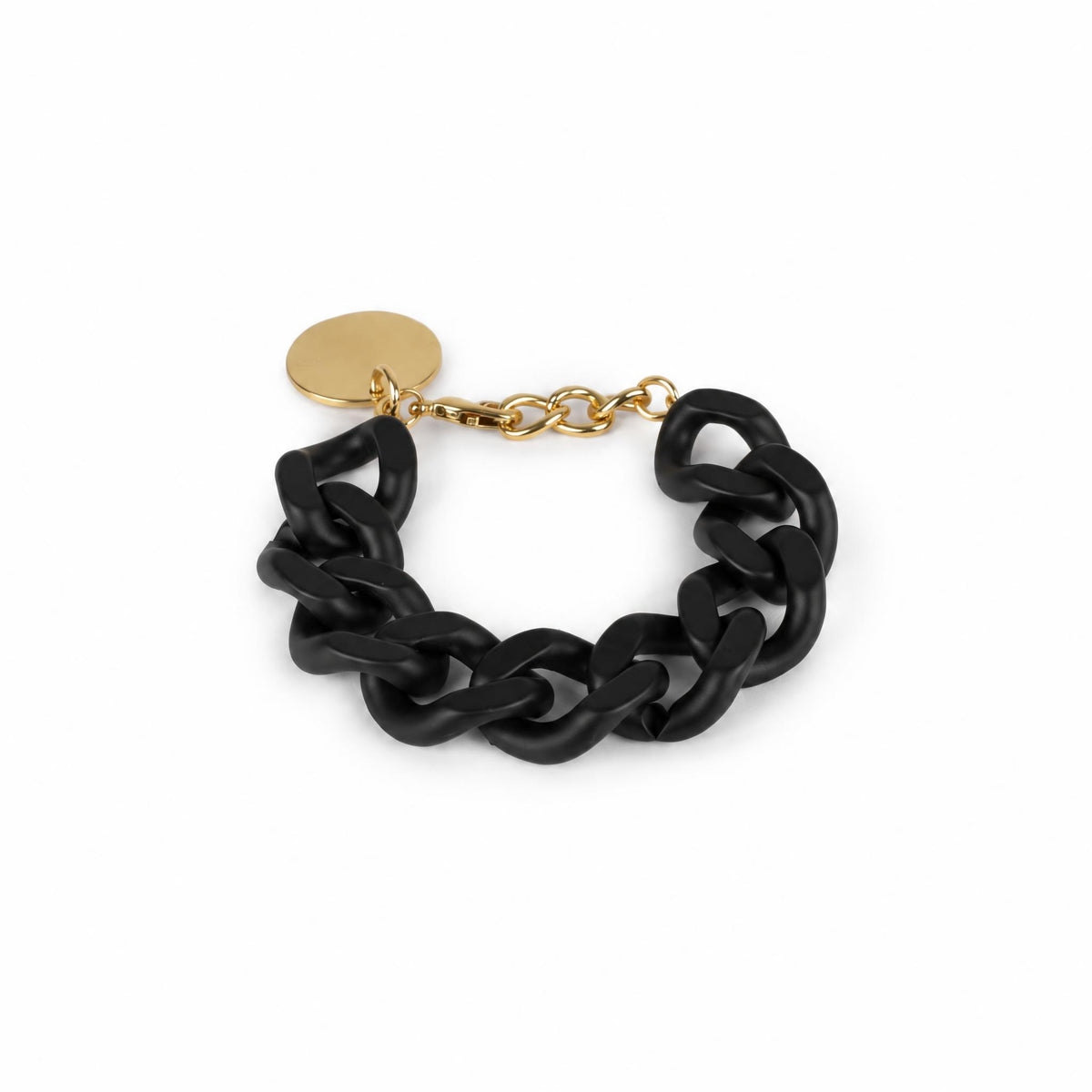 Vanessa Baroni armband, matt black – länkar i acetat - Modevillan