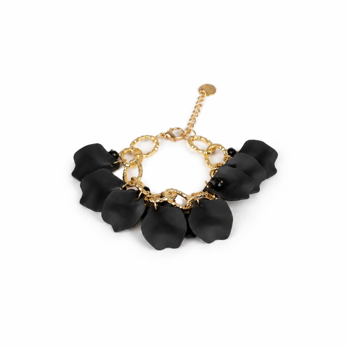 By Odahl armband, black – blomblad och pärlor - Modevillan