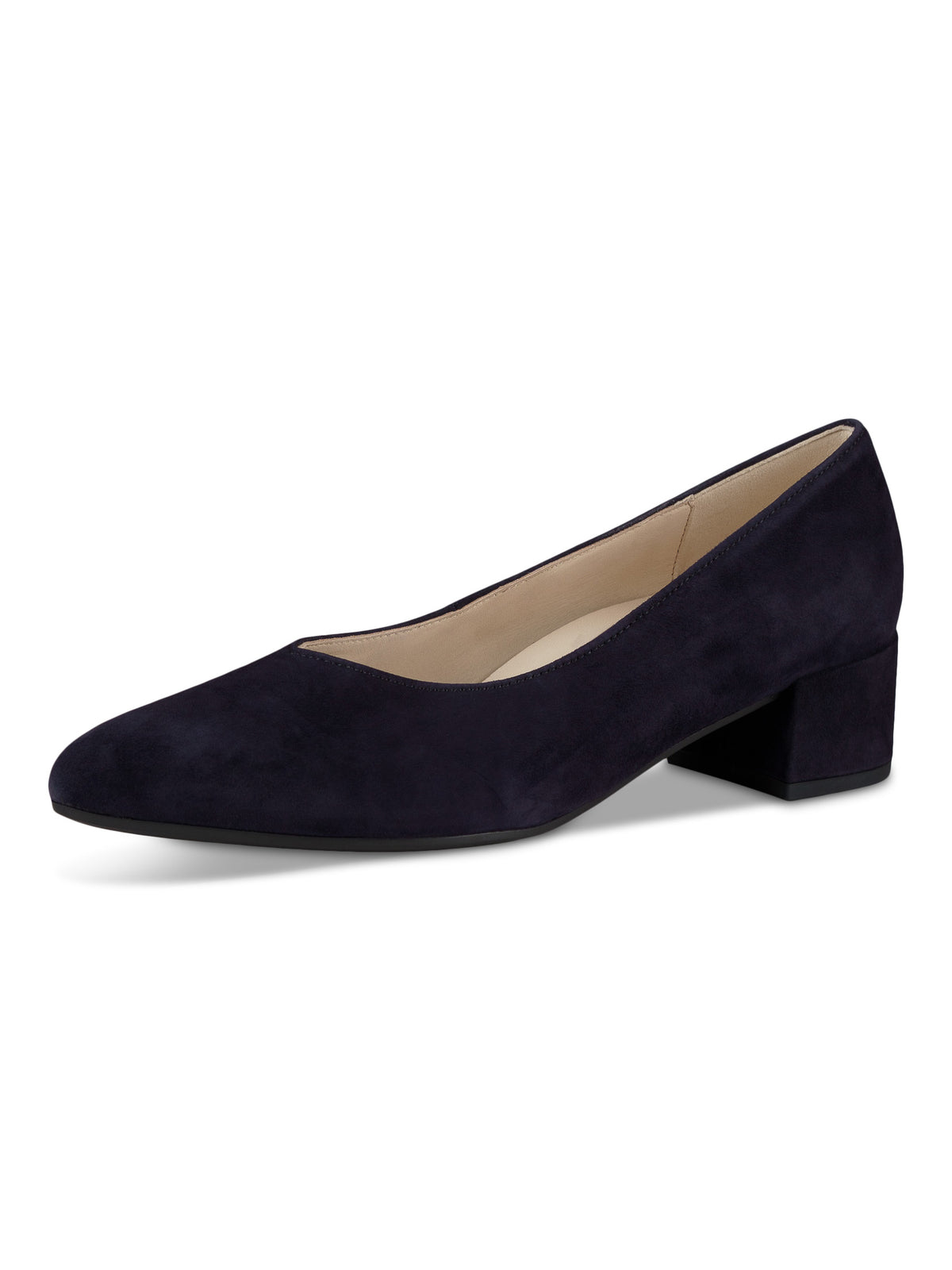 Gabor pumps, dark blue – låg klack, spetsig tå - Modevillan