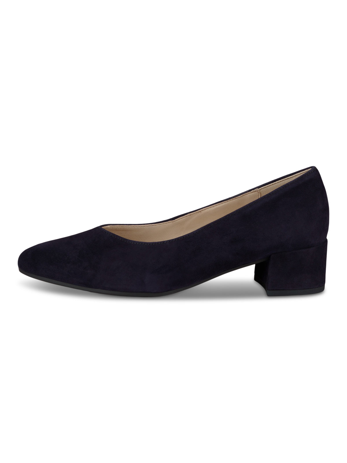 Gabor pumps, dark blue – låg klack, spetsig tå - Modevillan