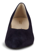 Gabor pumps, dark blue – låg klack, spetsig tå - Modevillan