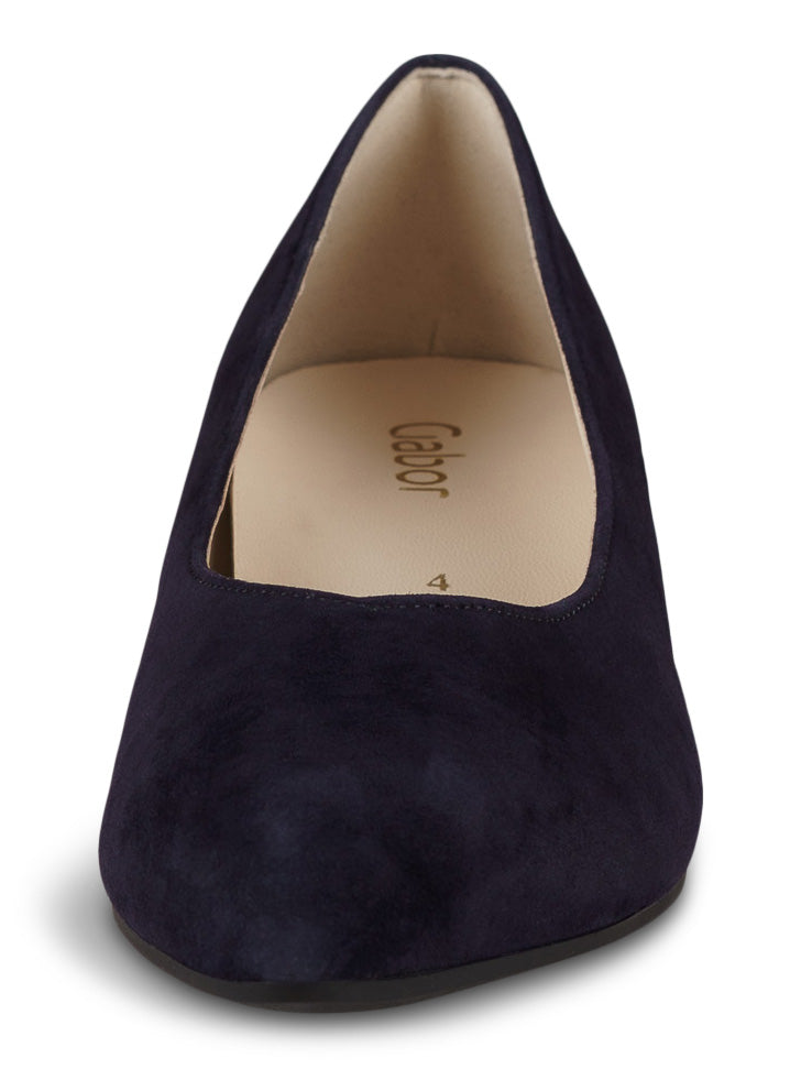 Gabor pumps, dark blue – låg klack, spetsig tå - Modevillan