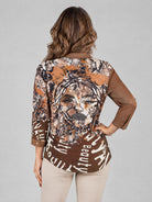 Frank Lyman blus, brown multi – djurmönster - Modevillan