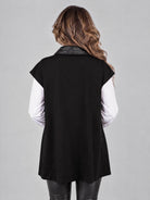 Joseph Ribkoff väst, black – quiltad krage - Modevillan