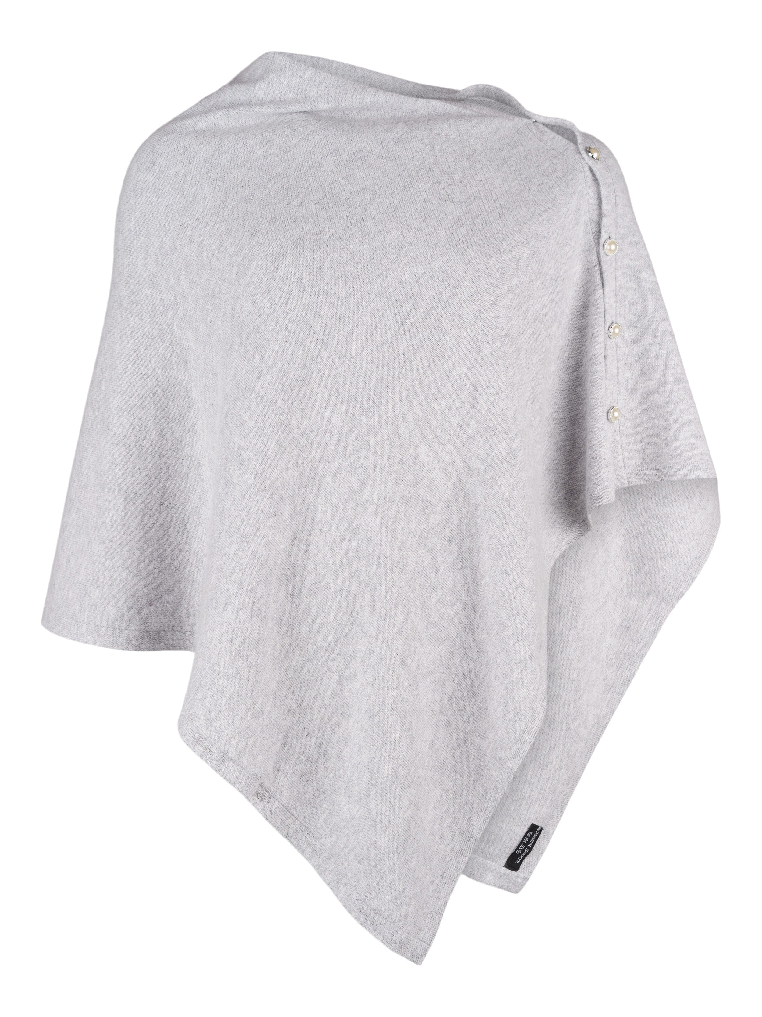Made by Ester poncho, silver grey melange – melerat garn - Modevillan