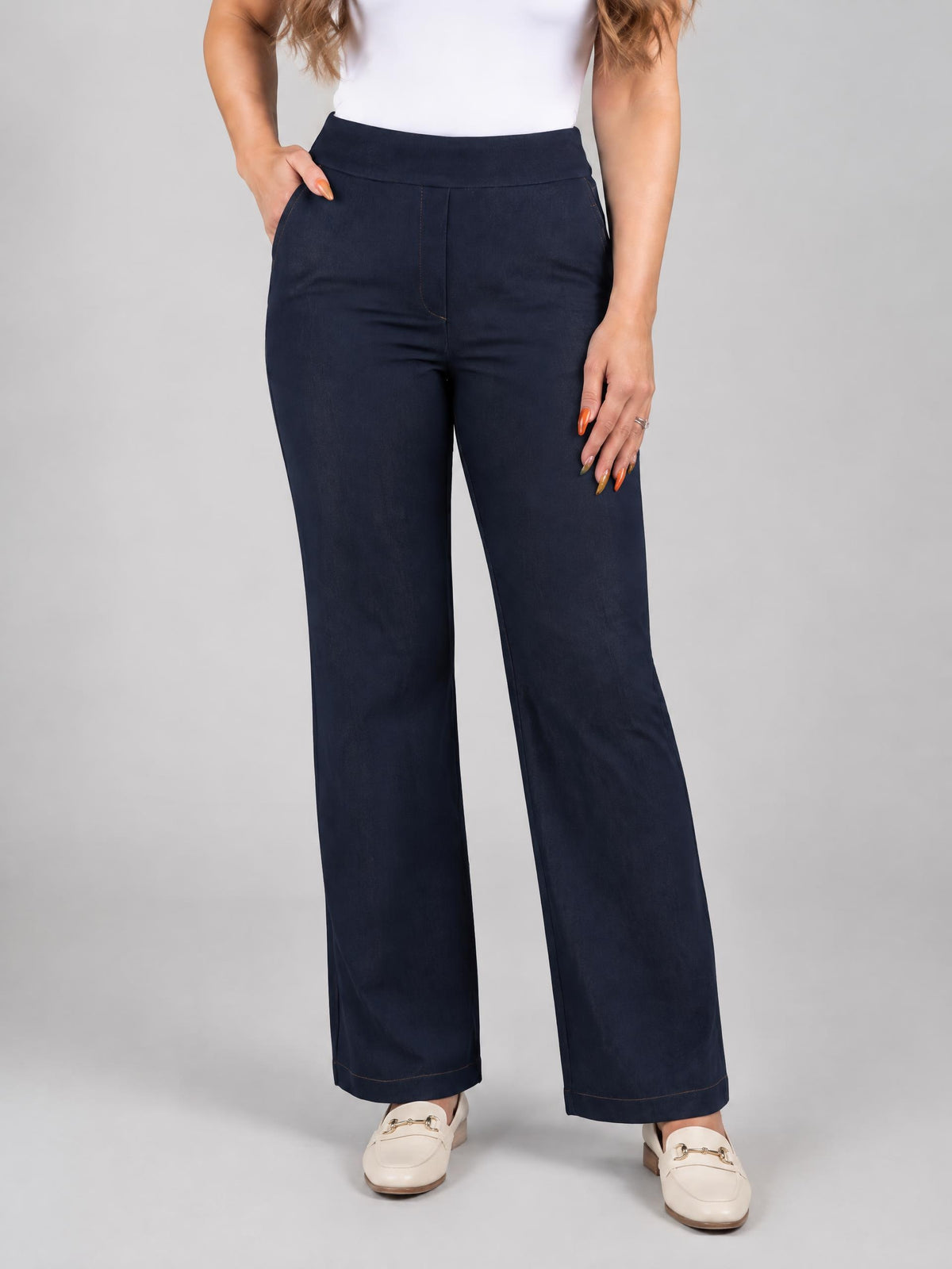 Frank Lyman byxa, dark blue – bootcut - Modevillan
