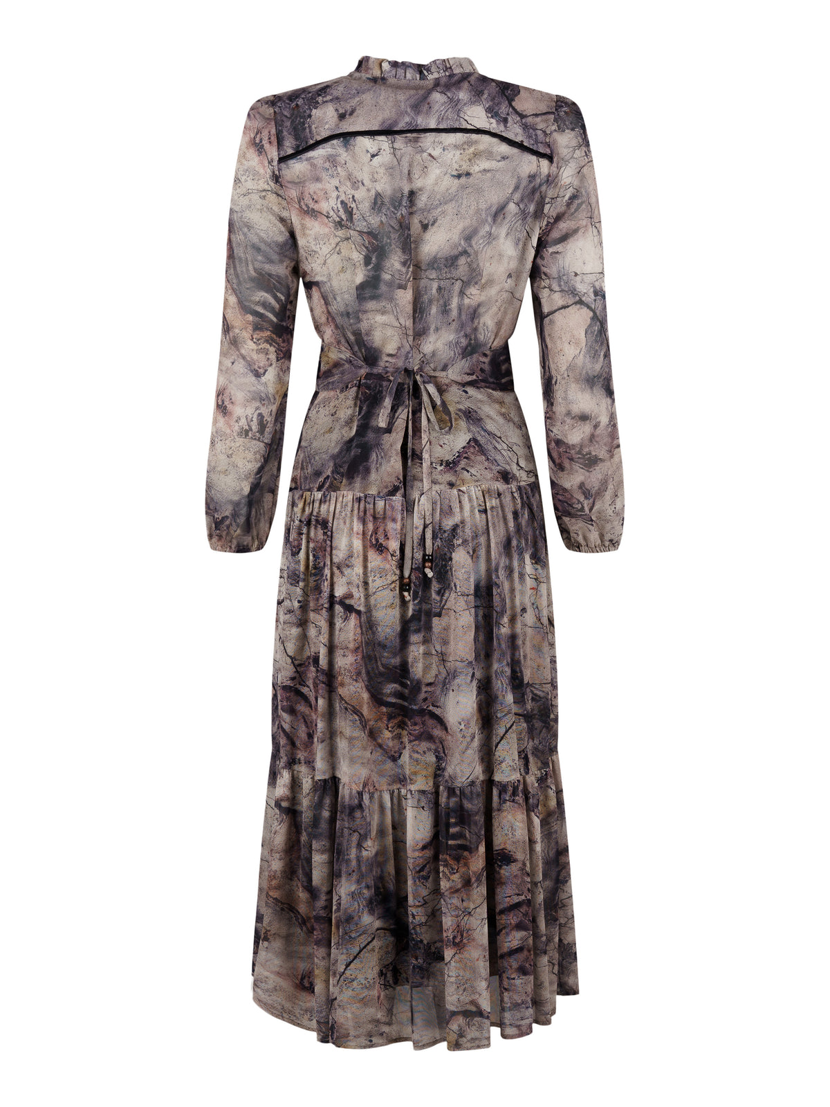 Eleria Cortes klänning, beige multi – luftig chiffong - Modevillan