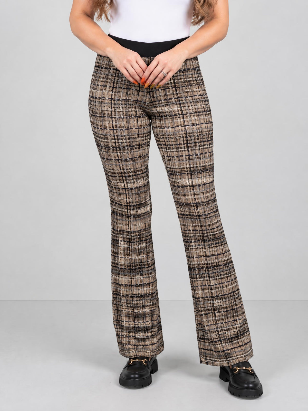 Cambio byxa francis, black beige – mönstrad - Modevillan