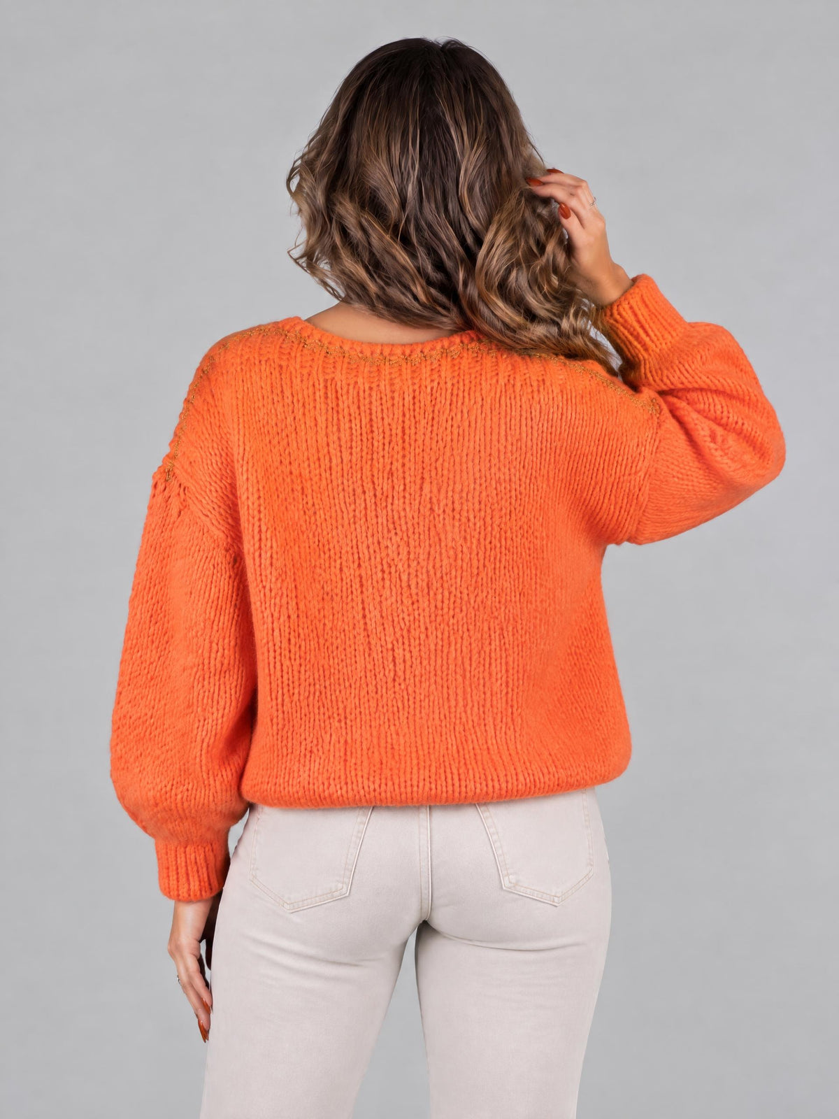 Catnoir tröja, bright orange – glittertråd - Modevillan