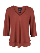 Frank Lyman blus, terracotta – trumpetärmar - Modevillan