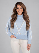 Micha tröja, light blue – glittertråd - Modevillan