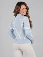 Micha tröja, light blue – glittertråd - Modevillan