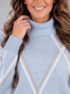 Micha tröja, light blue – glittertråd - Modevillan