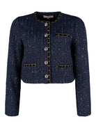 Rene Derhy jacka, navy – glittertråd - Modevillan