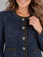 Rene Derhy jacka, navy – glittertråd - Modevillan