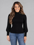 Lauren tröja, black – puffärm - Modevillan