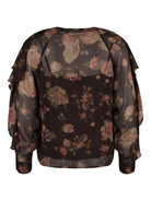 Lauren blus, brown multi – blommigt mönster - Modevillan