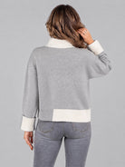 Six-O-Seven tröja, light grey – uppvikta ärmslut - Modevillan