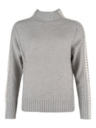 Six-O-Seven tröja, light grey – vit revär - Modevillan