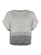 Six-O-Seven tröja, light grey – paljetter - Modevillan