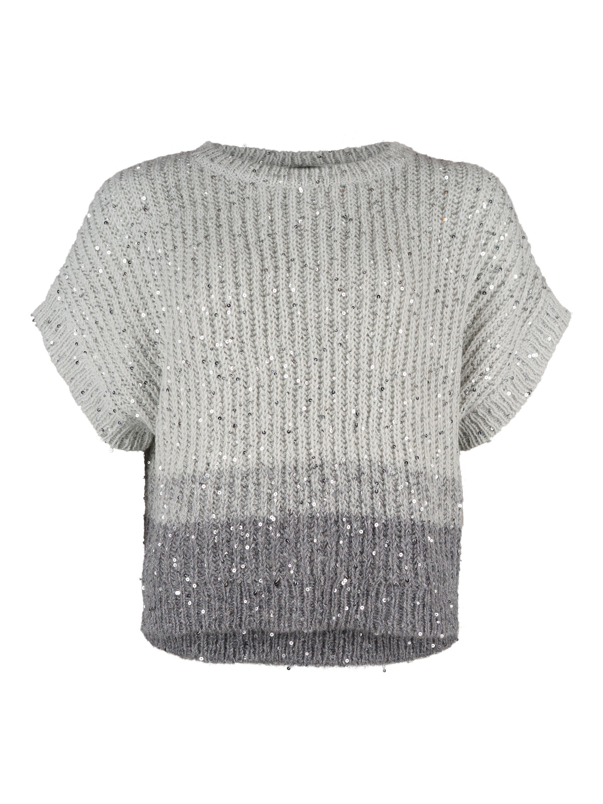 Six-O-Seven tröja, light grey – paljetter - Modevillan