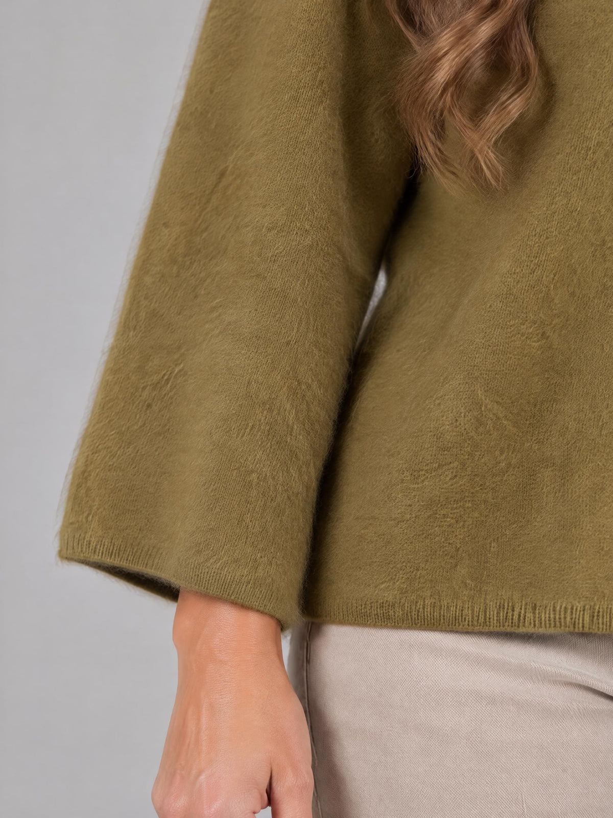 Marella tröja, green – kashmir och ull - Modevillan