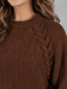 Marella tröja, brown – halvpolokrage - Modevillan
