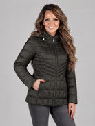 Betty Barclay jacka, olive green – avtagbar huva - Modevillan