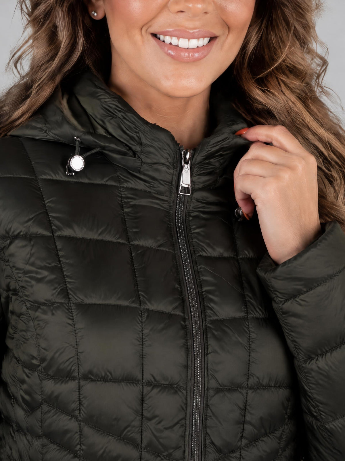 Betty Barclay jacka, olive green – avtagbar huva - Modevillan