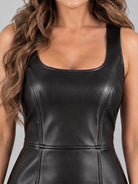 Frank Lyman klänning, black – skinnimitation - Modevillan
