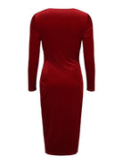 Lauren festklänning, lauren red – draperad i sidan - Modevillan