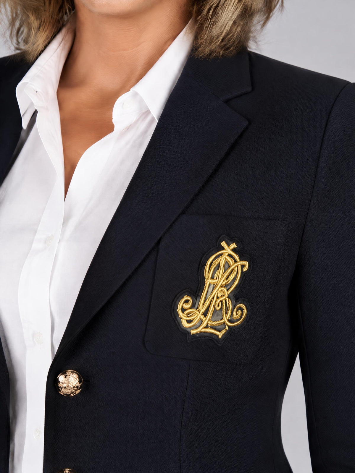 Lauren kavaj, navy – guldknappar - Modevillan