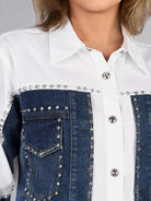 Frank Lyman skjorta, offwhite denim – denimdetaljer - Modevillan